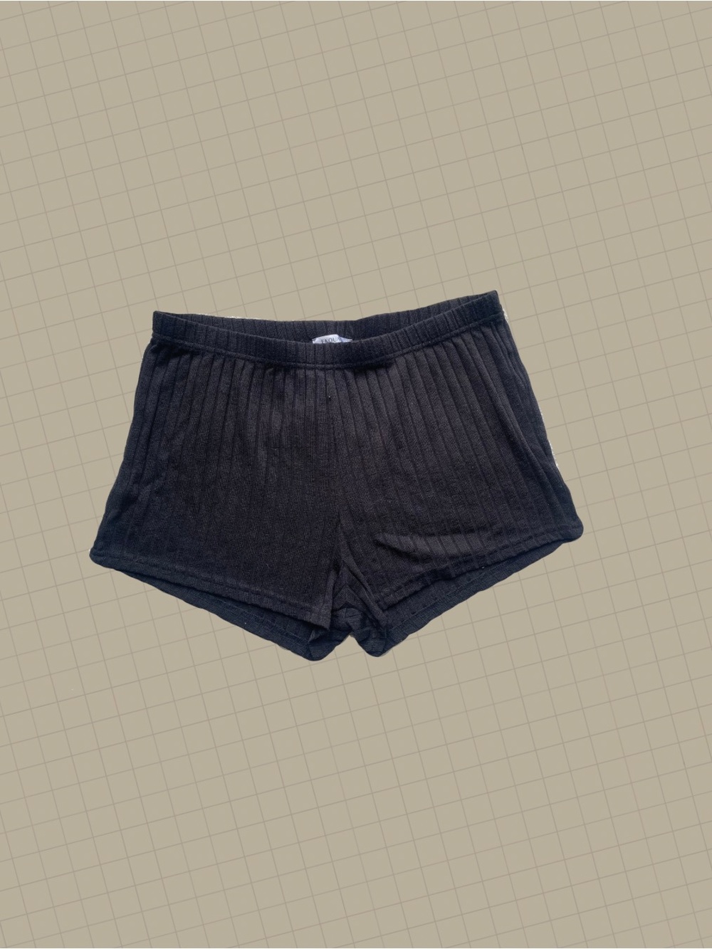 Y2K Grunge Black High-Waisted Ribbed Women's Skatergirl Shorts